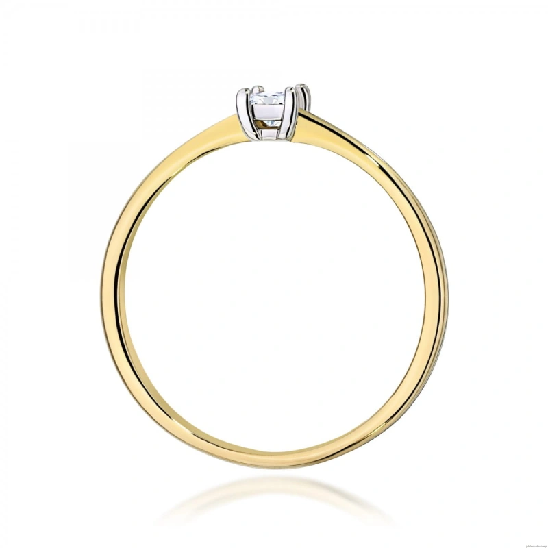 Pierścionek W0592 Diament 0,15ct żółte złoto