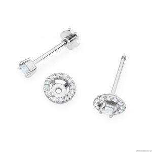 Kolczyki K0576 Diament Laboratoryjny 2 x 0.10ct białe złoto sztyft zakręcany