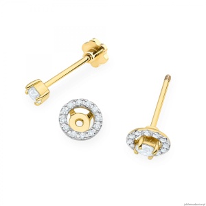 Kolczyki K0576 Diament Laboratoryjny 2 x 0.10ct żółte złoto sztyft zakręcany