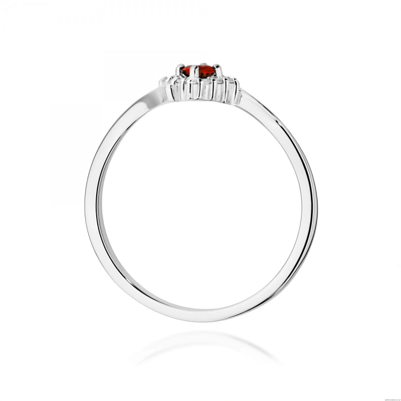 Pierścionek W0702 Rubin 0,15ct białe złoto