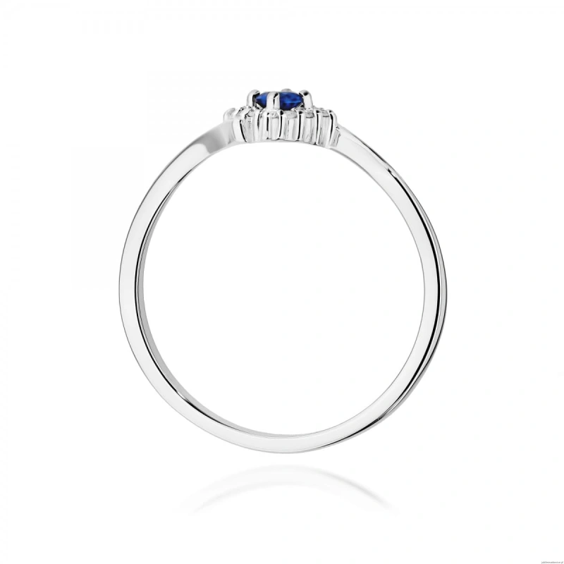 Pierścionek W0702 Szafir 0,15ct białe złoto