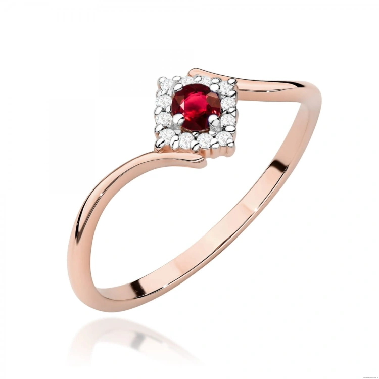 Pierścionek W0702 Rubin 0,15ct różowe złoto