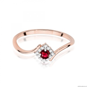 Pierścionek W0702 Rubin 0,15ct różowe złoto