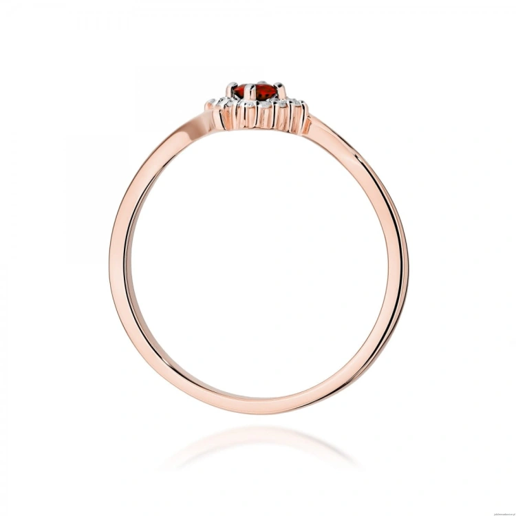 Pierścionek W0702 Rubin 0,15ct różowe złoto
