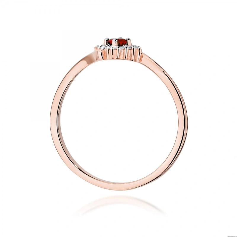 Pierścionek W0702 Rubin 0,15ct różowe złoto