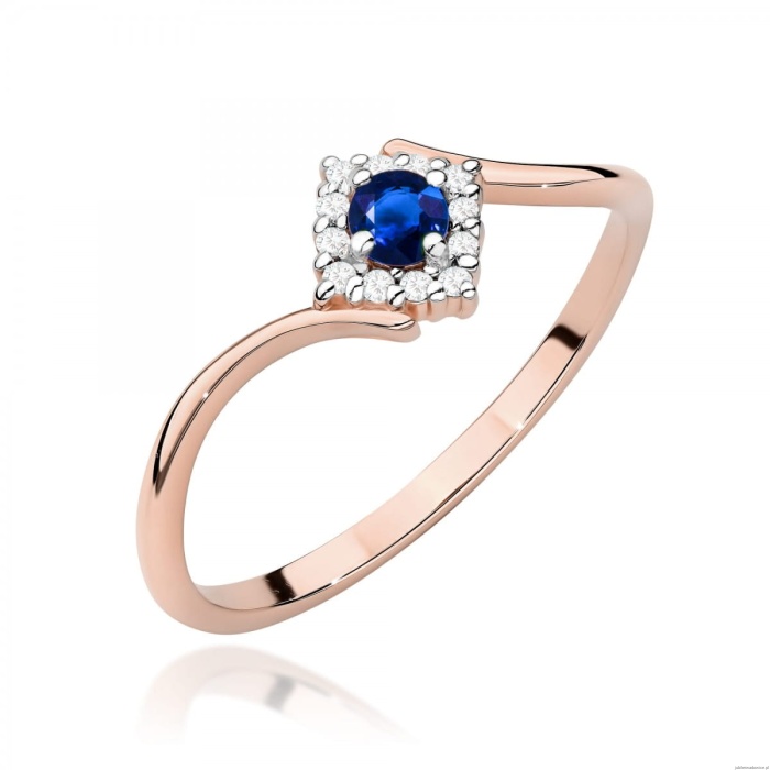 Pierścionek W0702 Szafir 0,15ct różowe złoto