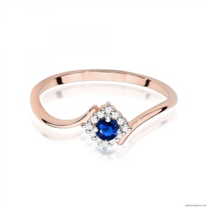 Pierścionek W0702 Szafir 0,15ct różowe złoto