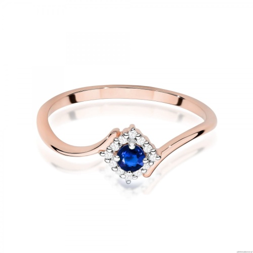 Pierścionek W0702 Szafir 0,15ct różowe złoto