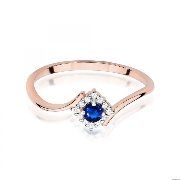Pierścionek W0702 Szafir 0,15ct różowe złoto