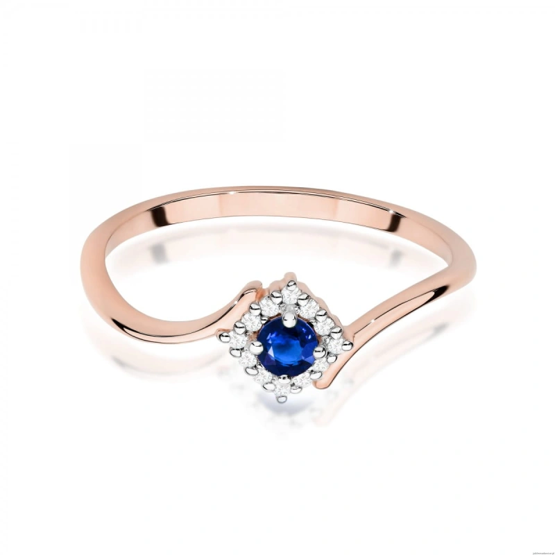 Pierścionek W0702 Szafir 0,15ct różowe złoto