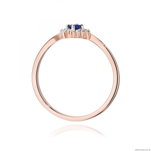 Pierścionek W0702 Szafir 0,15ct różowe złoto