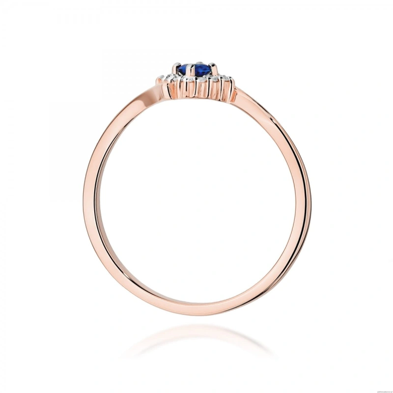 Pierścionek W0702 Szafir 0,15ct różowe złoto