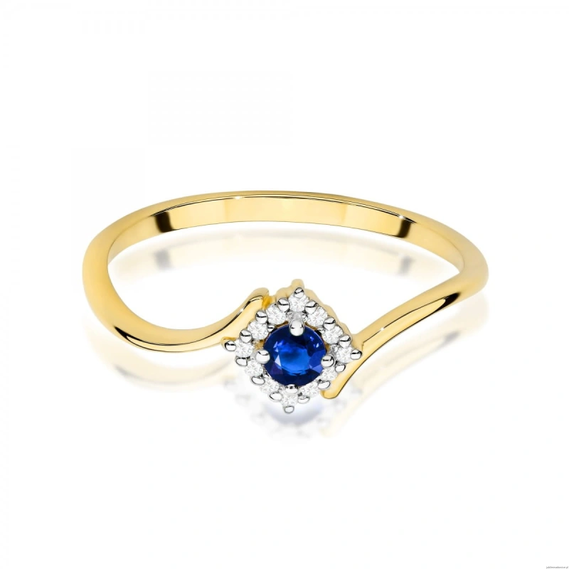 Pierścionek W0702 Szafir 0,15ct żółte złoto