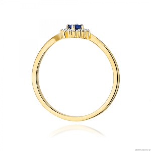 Pierścionek W0702 Szafir 0,15ct żółte złoto