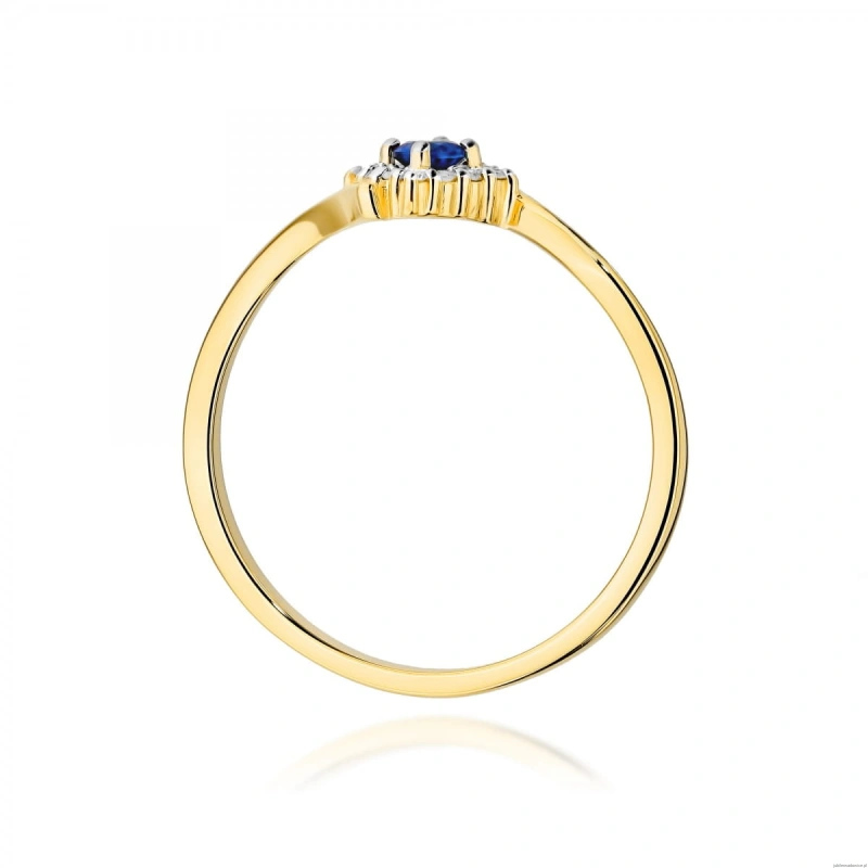 Pierścionek W0702 Szafir 0,15ct żółte złoto