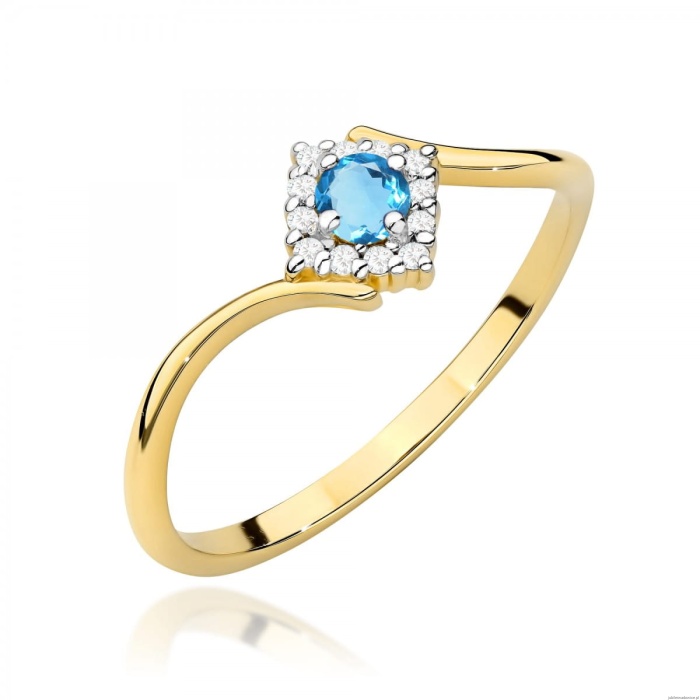Pierścionek W0702 Topaz Swiss 0,15ct żółte złoto