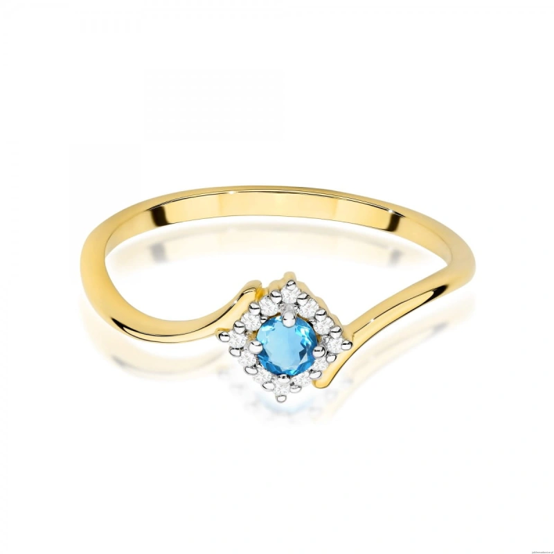 Pierścionek W0702 Topaz Swiss 0,15ct żółte złoto