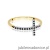 Pierścionek W0636 z czarnymi diamentami żółte złoto