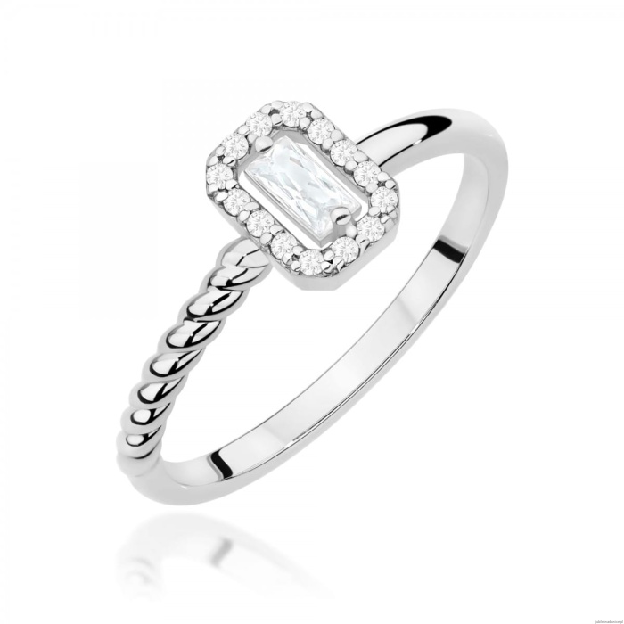 Pierścionek W0707 Diament 0,13ct białe złoto