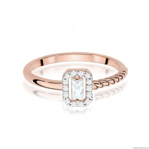 Pierścionek W0707 Diament 0,13ct różowe złoto