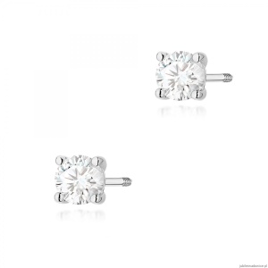 Kolczyki K0577 Diament 2 x 0.40ct białe złoto sztyft zakręcany