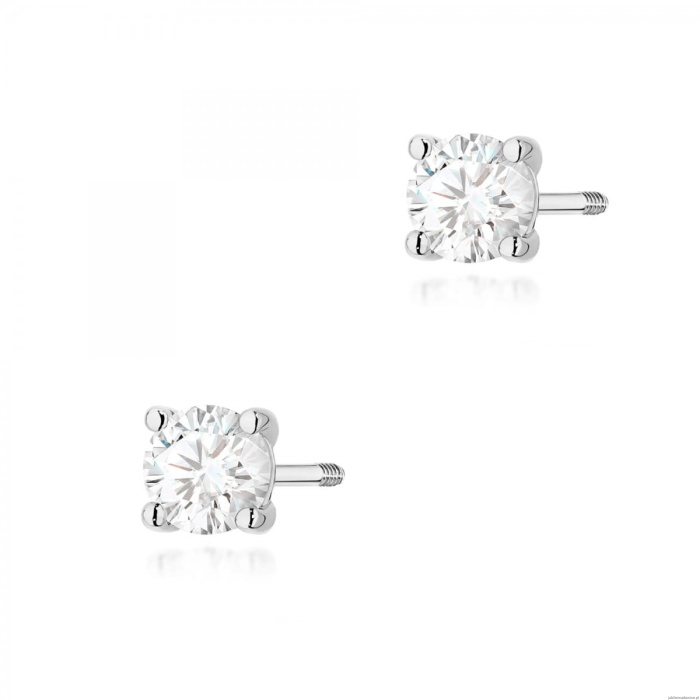Kolczyki K0577 Diament 2 x 0.40ct białe złoto sztyft zakręcany