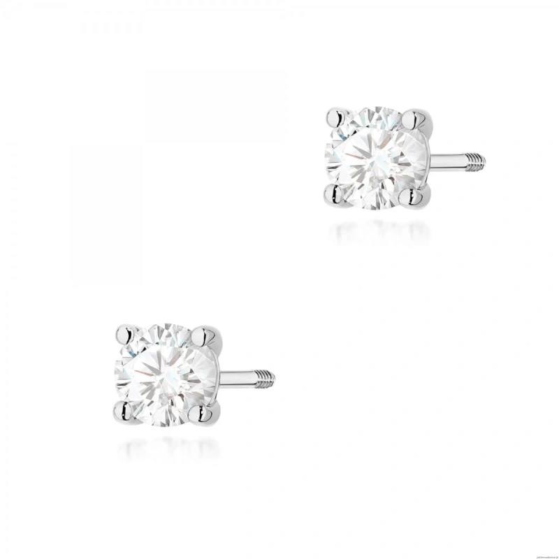 Kolczyki K0577 Diament 2 x 0.40ct białe złoto sztyft zakręcany