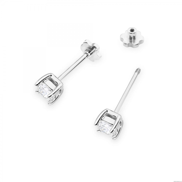 Kolczyki K0577 Diament 2 x 0.40ct białe złoto sztyft zakręcany