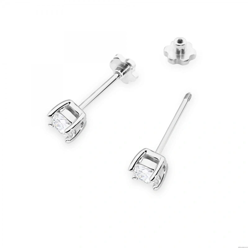 Kolczyki K0577 Diament 2 x 0.40ct białe złoto sztyft zakręcany