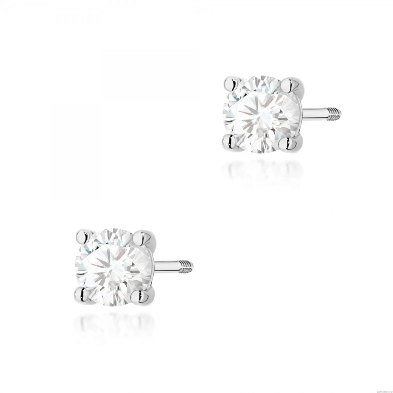 Kolczyki K0577 Diament 2 x 0.50ct białe złoto sztyft zakręcany