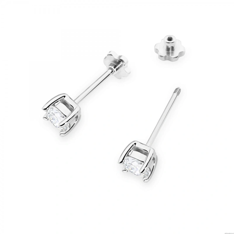Kolczyki K0577 Diament 2 x 0.50ct białe złoto sztyft zakręcany