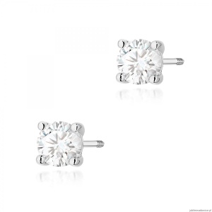 Kolczyki K0577 Diament 2 x 0.70ct białe złoto sztyft zakręcany