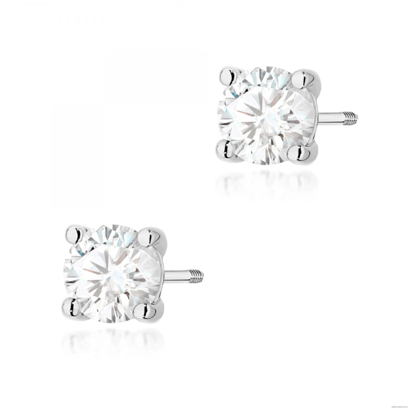Kolczyki K0577 Diament 2 x 1.00ct białe złoto sztyft zakręcany