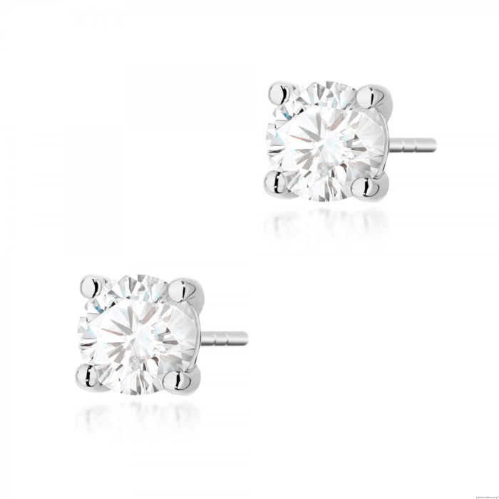 Kolczyki K0577 Diament Laboratoryjny 2 x 1.00ct białe złoto