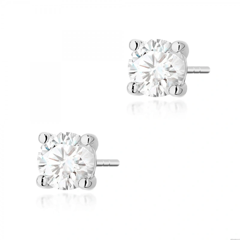 Kolczyki K0577 Diament Laboratoryjny 2 x 1.00ct białe złoto