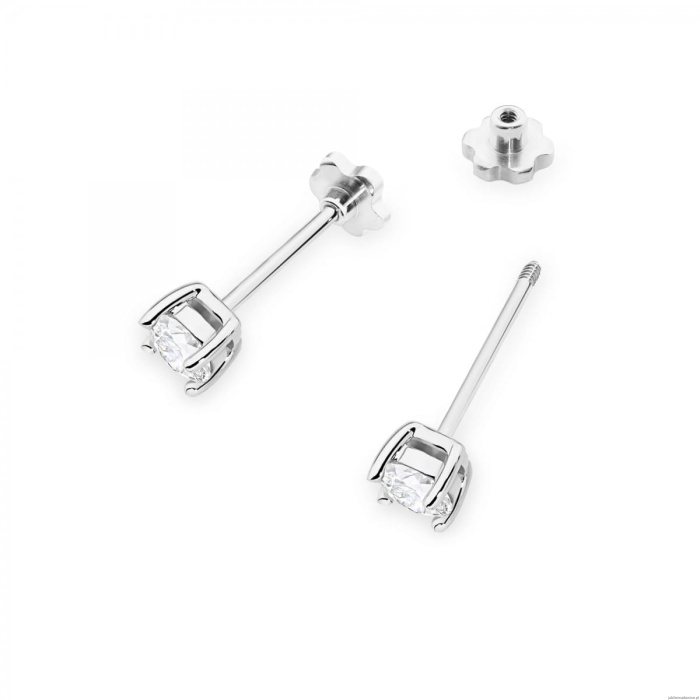 Kolczyki K0577 Diament Laboratoryjny 2 x 0.30ct białe złoto sztyft zakręcany