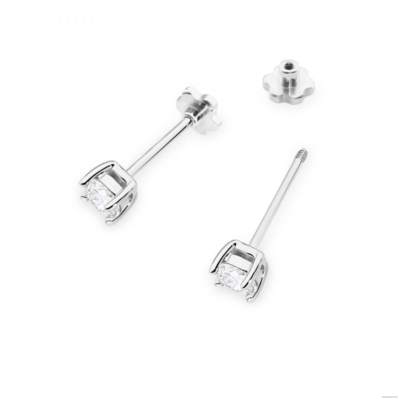 Kolczyki K0577 Diament Laboratoryjny 2 x 0.30ct białe złoto sztyft zakręcany