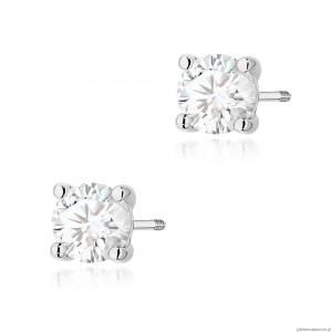 Kolczyki K0577 Diament Laboratoryjny 2 x 1.00ct białe złoto sztyft zakręcany