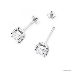 Kolczyki K0577 Diament Laboratoryjny 2 x 1.00ct białe złoto sztyft zakręcany