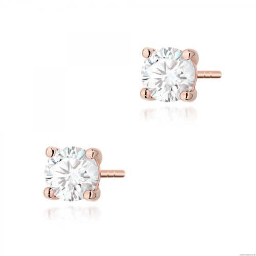 Kolczyki K0577 Diament 2 x 0.70ct różowe złoto