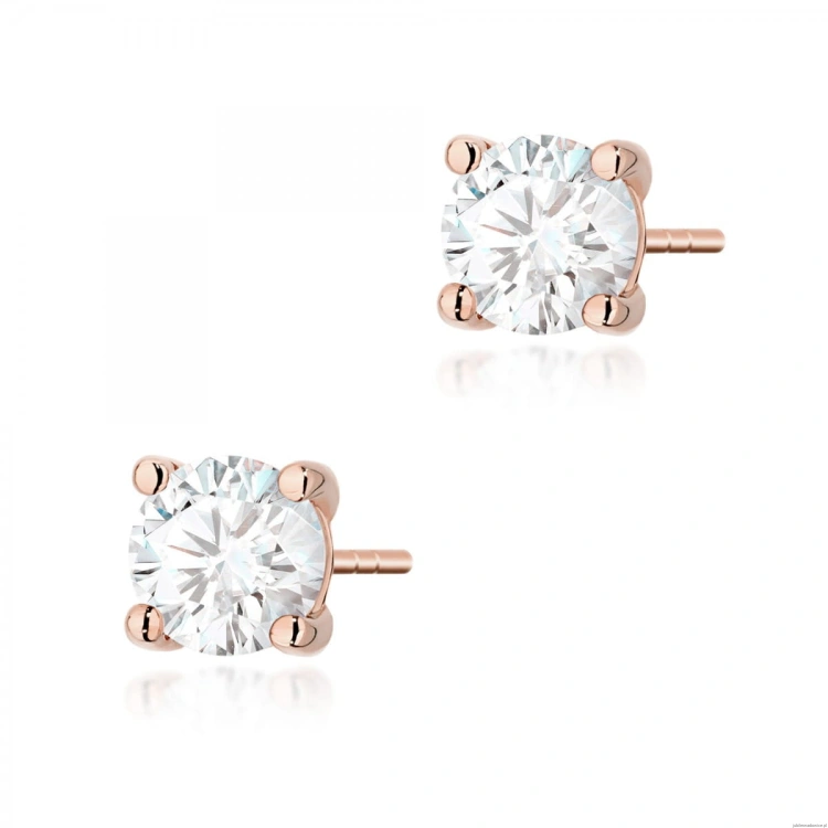 Kolczyki K0577 Diament 2 x 1.00ct różowe złoto