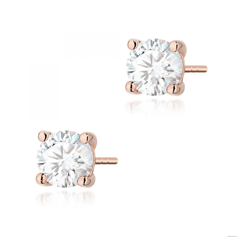 Kolczyki K0577 Diament 2 x 1.00ct różowe złoto