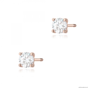 Kolczyki K0577 Diament 2 x 0.30ct różowe złoto sztyft zakręcany