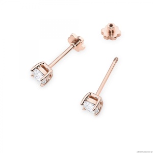 Kolczyki K0577 Diament 2 x 0.30ct różowe złoto sztyft zakręcany