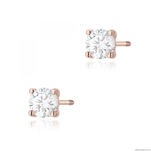 Kolczyki K0577 Diament 2 x 0.50ct różowe złoto sztyft zakręcany