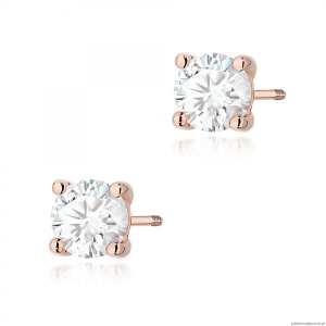 Kolczyki K0577 Diament 2 x 1.00ct różowe złoto sztyft zakręcany