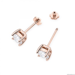 Kolczyki K0577 Diament Laboratoryjny 2 x 1.00ct różowe złoto sztyft zakręcany
