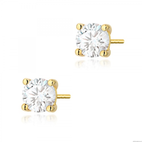 Kolczyki K0577 Diament 2 x 1.00ct żółte złoto