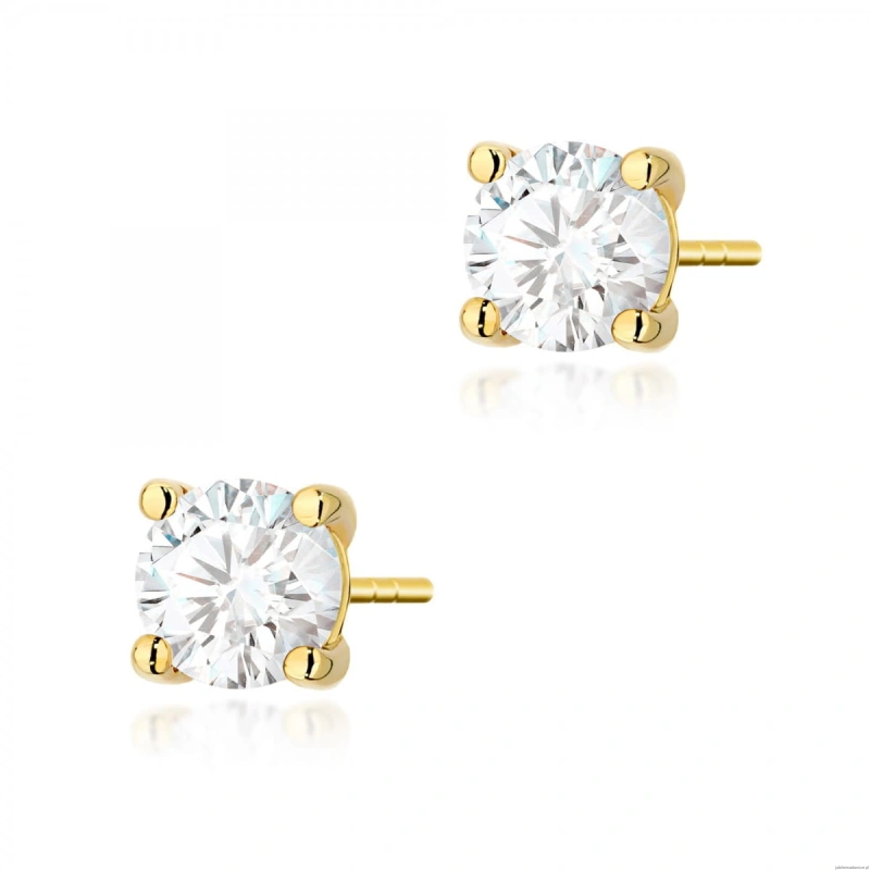 Kolczyki K0577 Diament 2 x 1.00ct żółte złoto