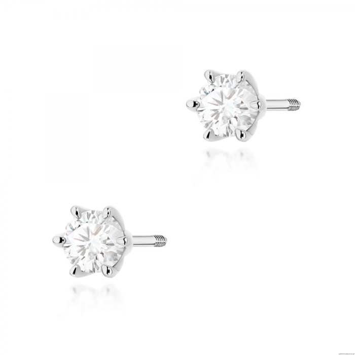 Kolczyki K0575 Diament 2 x 0.30ct białe złoto sztyft zakręcany